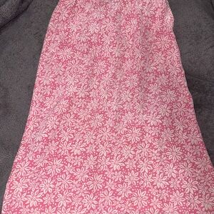 Bob Mackie Pink and White Maxi Skirt A-Line Casual